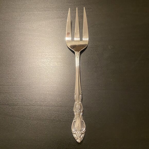 VTG LUSTREWARE Korea Stainless ROSE 7pc Flatware Fork Spoon Knife & Serving Fork - Picture 11 of 16